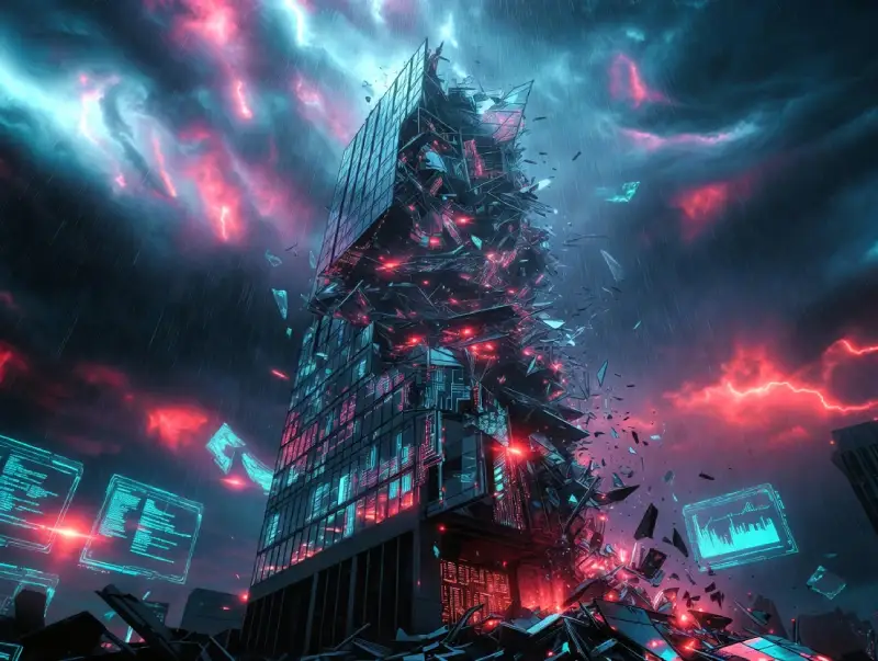 AI weaknesses real-world collapse cinematic skyscraper