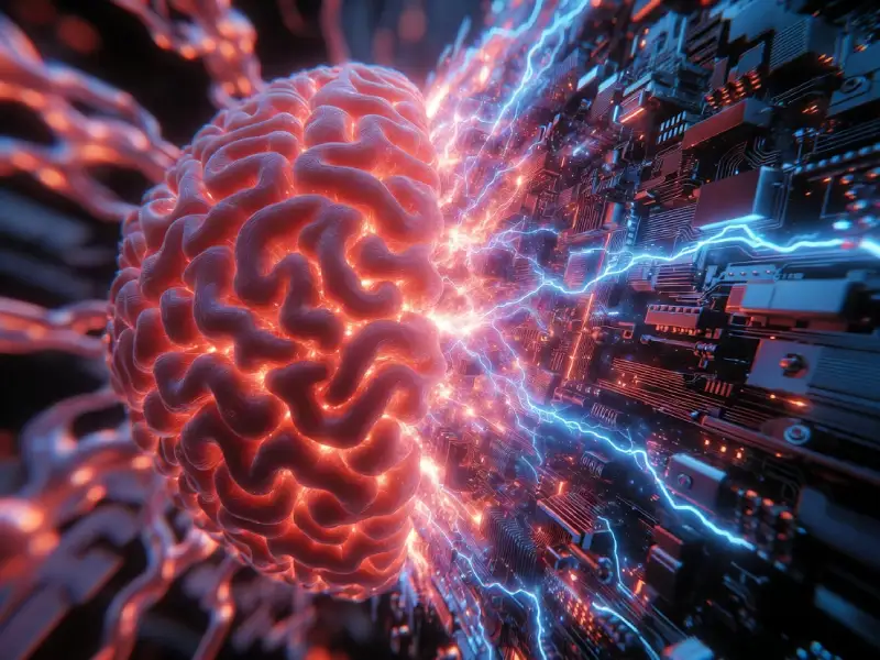 Human brain vs AI – organic neural power vs futuristic circuit explosion
