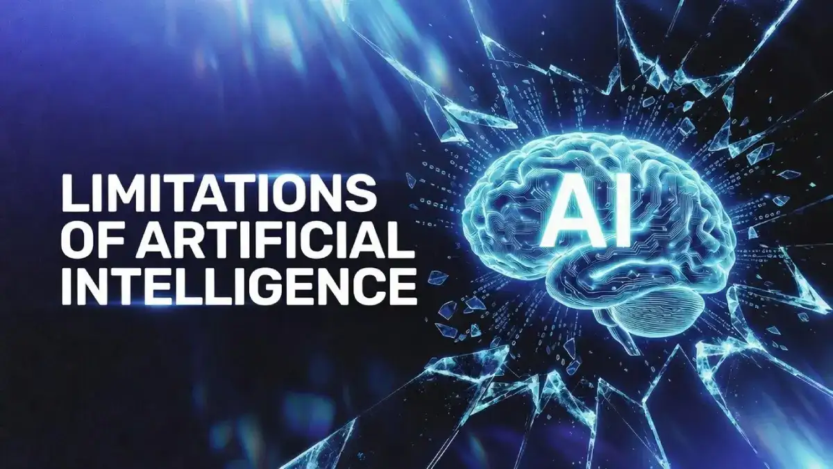 Limitations of artificial intelligence cinematic cyberpunk cracked brain banner