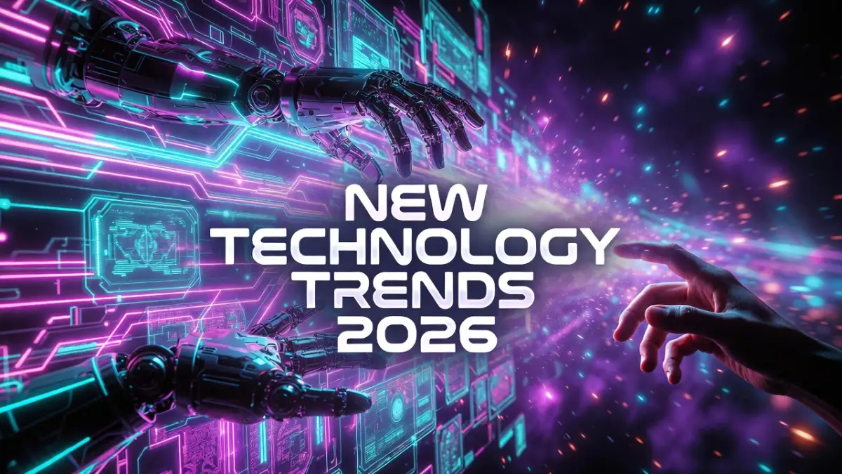 New technology trends 2026 – futuristic tech evolution banner