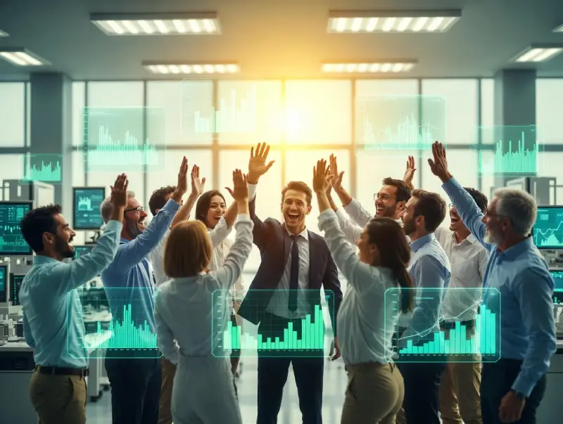 Wins and opportunities from new technology trends – team celebration in lab