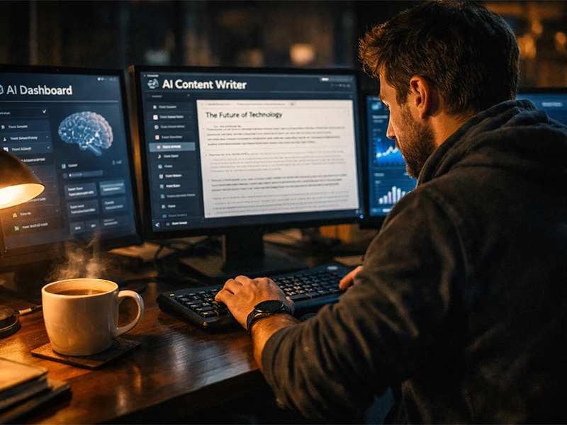 creator experimenting with AI tools to make money online