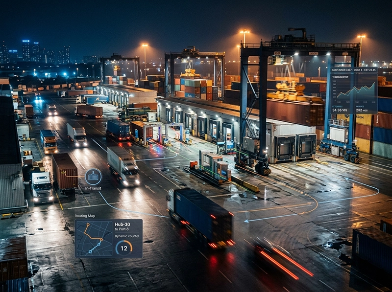 Real-world logistics system demonstrating AI feedback loops