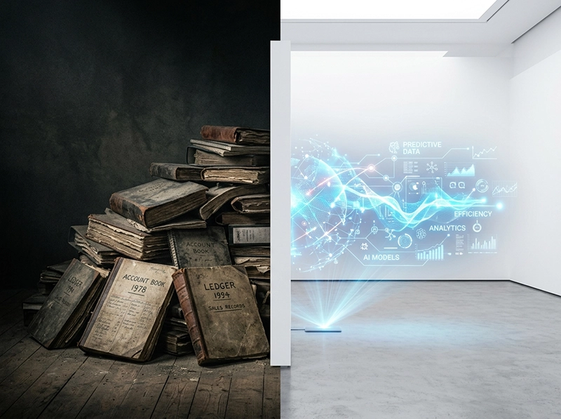 Visual comparison between traditional marketing and AI-driven growth models.