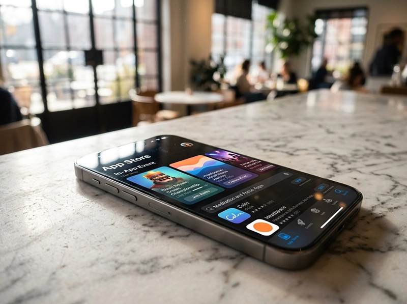 Technical UI display of semantic ASO and in-app event optimization.