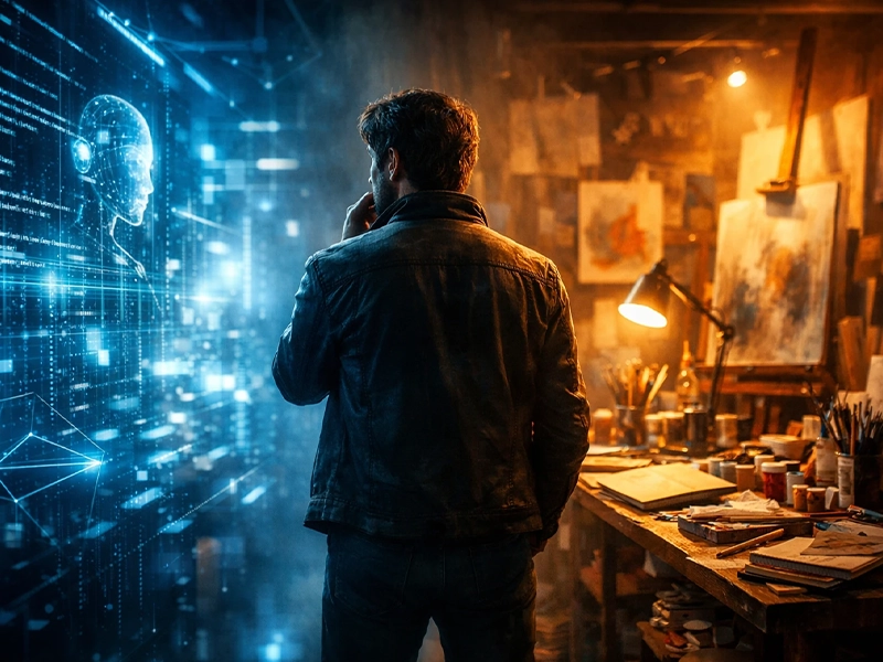 AI vs human creativity comparison between machine generated ideas and human imagination