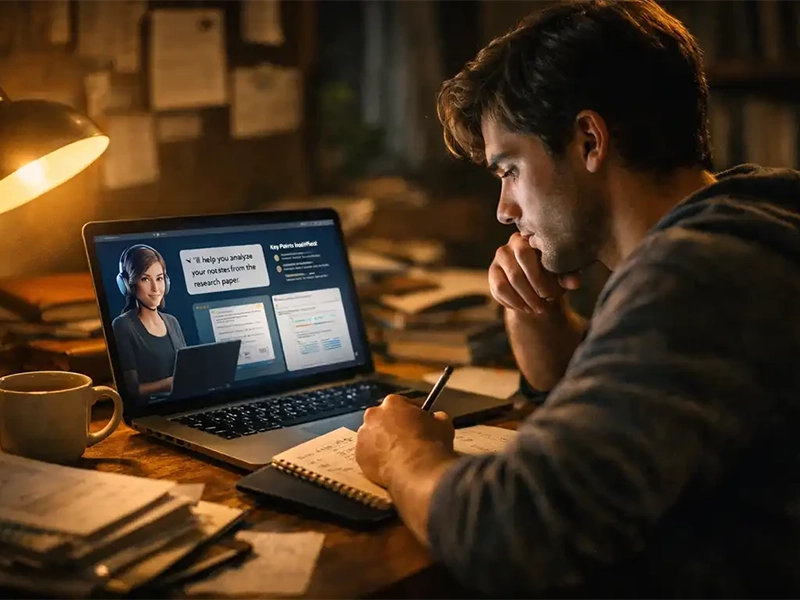 Student real experience using AI in online learning