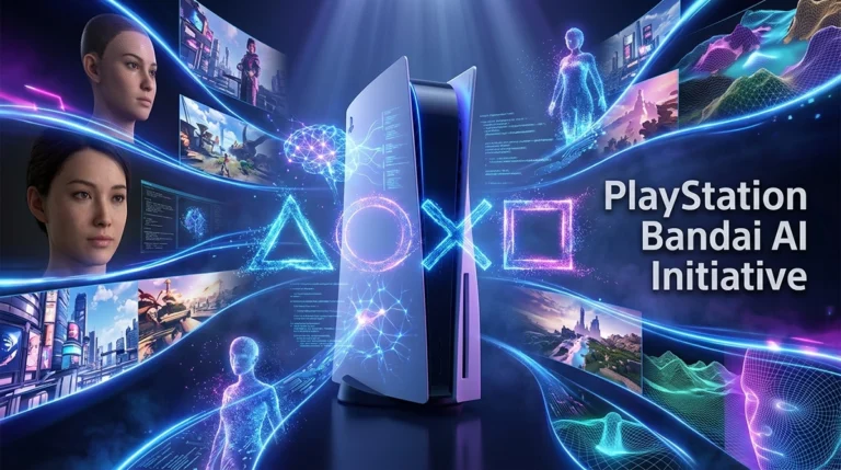 playstation bandai ai initiative visual concept showing AI driven PlayStation ecosystem