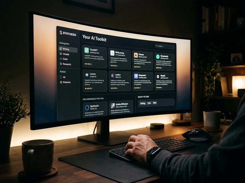 Filtering and discovering specialized workflow applications on a smart AI tools directory platform.