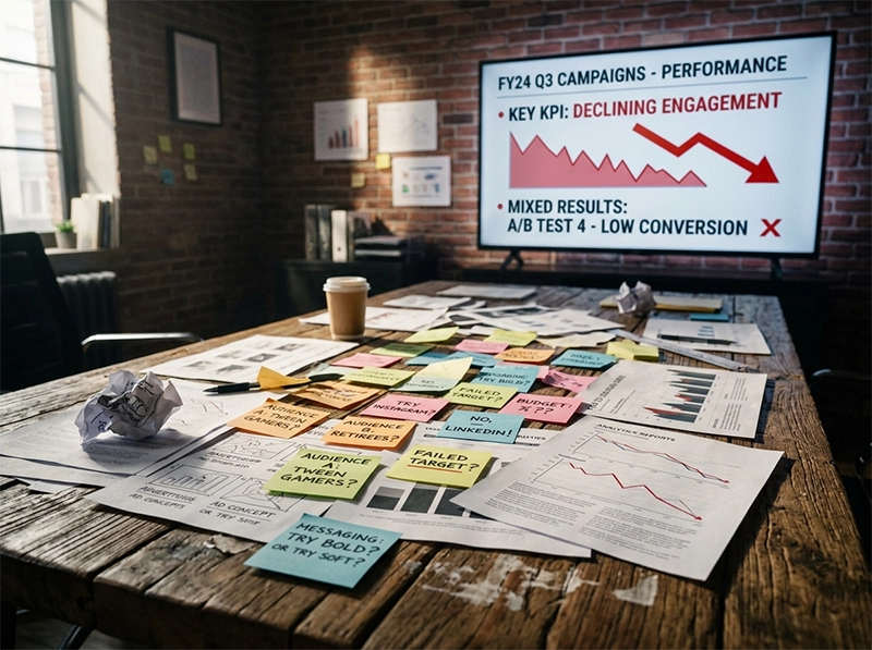 digital marketing campaign struggling with strategy and audience engagement