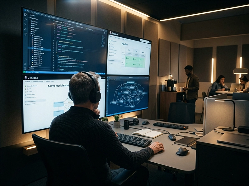 A high-end realistic data center rack demonstrating autonomous infrastructure scaling.