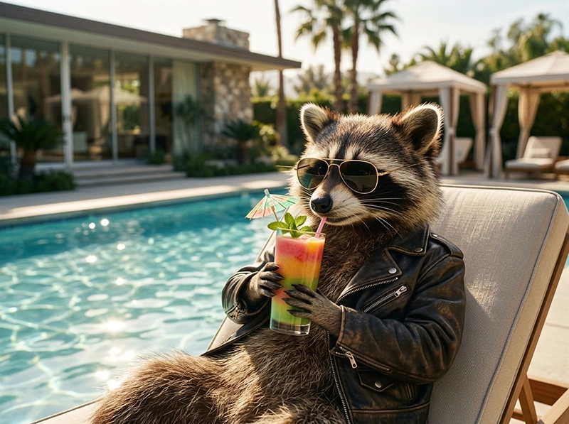 The Ultimate AI Animal Video Generator Guide: Stop Wasting Time on Fails & Steal My Proven Runway Strategy 4 A cool raccoon in celebrity style representing the viral potential of AI-generated animal videos.
